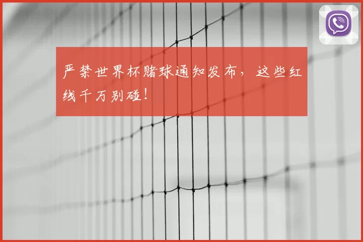 严禁世界杯赌球通知发布,这些红线千万别碰!