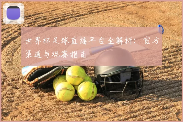 世界杯足球直播平台全解析：官方渠道与观赛指南